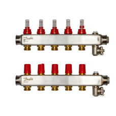 Коллектор Danfoss SSM-F на 5 контуров с ротаметрами (088U0755)
