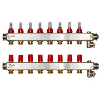 Коллектор Danfoss SSM-F на 8 контуров с ротаметрами (088U0758)
