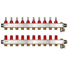 Коллектор Danfoss SSM-F на 10 контуров с ротаметрами (088U0760)