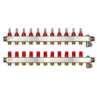 Коллектор Danfoss SSM-F на 11 контуров с ротаметрами (088U0761)