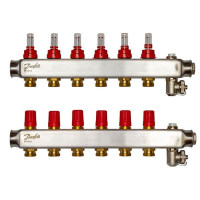 Коллектор Danfoss SSM-F на 6 контуров с ротаметрами (088U0756)