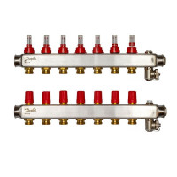 Коллектор Danfoss SSM-F на 7 контуров с ротаметрами (088U0757)