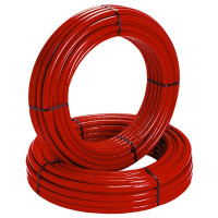 Труба металлопластиковая Valsir PEXAL в изоляции 16x2 (бухта 50 м) красная